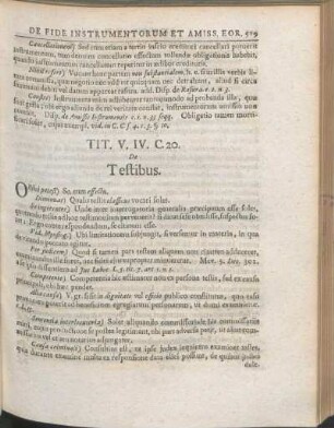 Tit. V. IV. C. 20. De Testibus.