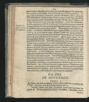Cap. XIX. De Novissimis.