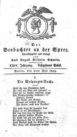 18. Stueck, 2. Mai 1825