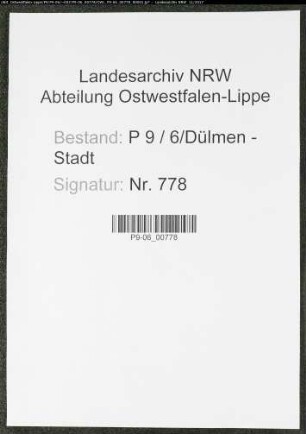 Sterberegister Standesamt Dülmen-Stadt