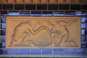 Terrakottareliefs — Satyr und Nymphe