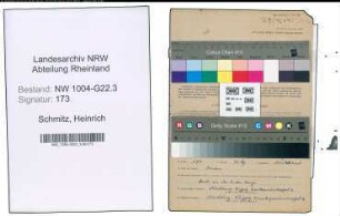 Entnazifizierung Heinrich Schmitz , geb. 22.06.1908 (Gasmeister)