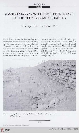 19: Some remarks on the western massif in the step pyramid complex