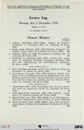 Erster Tag: Montag, den 4. Dezember 1939, Beginn 14 Uhr (1-127)
