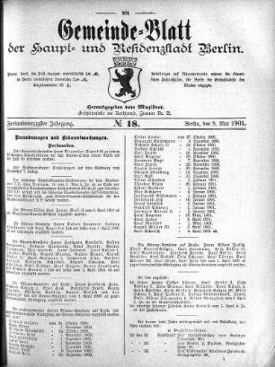 1901,18: No. 18, 5. Mai 1901