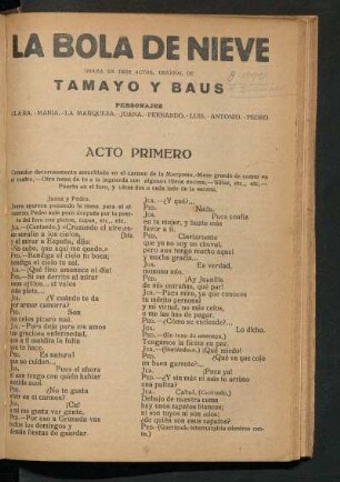 La bola de nieve : drama en tres actos