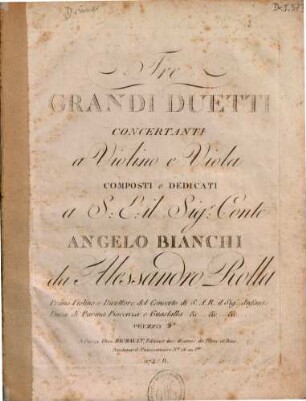 Tre grandi duetti concertanti a violino e viola