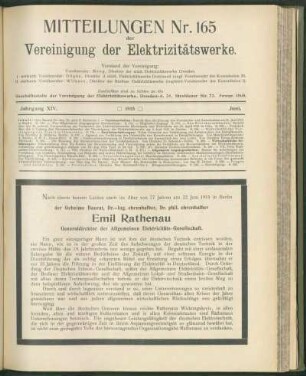 Mitteilung Nr. 165. Jg. 14, Juni 1915