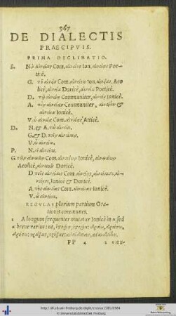 De Dialectis Praecipuis