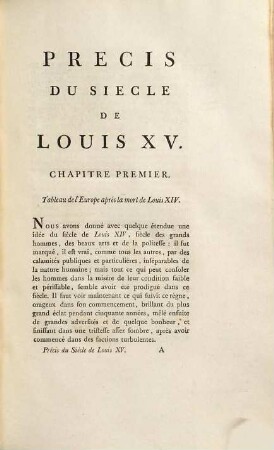 Oeuvres complètes de Voltaire, 22. Précis Du Siècle De Louis XV