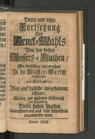 Dritte und letzte Fortsetzung Des Denck-Mahls