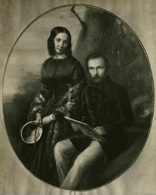 Selbstbildnis mit Frau: Gemälde von J. Serr