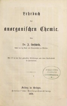 Lehrbuch der anorganischen Chemie