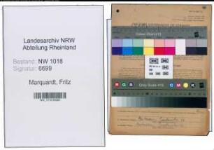 Entnazifizierung Fritz Marquardt , geb. 07.09.1888 (Fuhrmann)