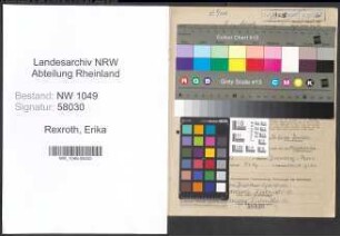 Entnazifizierung Erika Rexroth , geb. 03.07.1887 (Lehrerin)