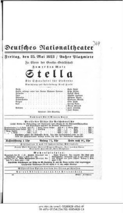 Stella Ein Schauspiel für Liebende