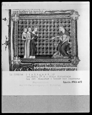 Bible Historiale — Esther vor Ahasver, Folio 203recto