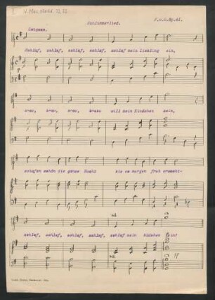 Schlummerlied; V, pf; G-Dur; op.41