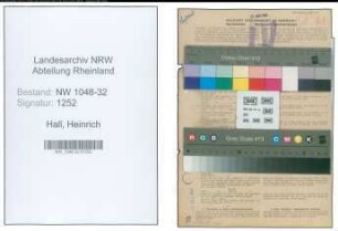 Entnazifizierung Heinrich Hall , geb. 04.07.1896 (Arbeiter)