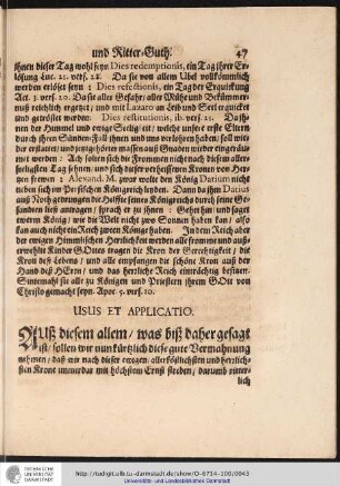 USUS ET APPLICATIO.