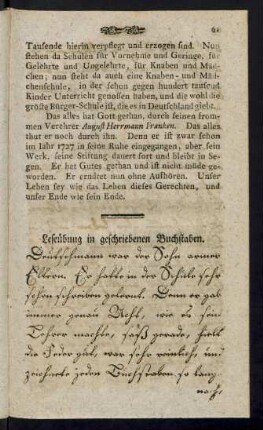 Leseübungen in geschriebenen Buchstaben