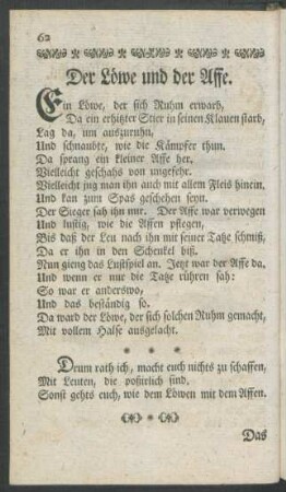 Der Löwe und der Affe