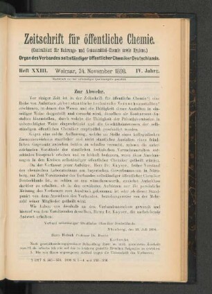 Heft XXIII. Weimar, 24. November 1898.