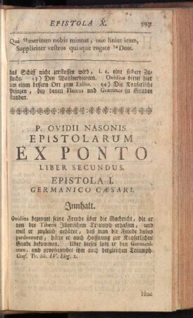 P. Ovidii Nasonis Epistolarum Ex Ponto Liber Secundus