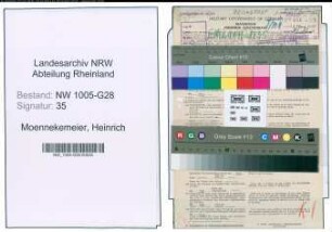 Entnazifizierung Heinrich Moennekemeier , geb. 06.09.1882 (Postinspektor)