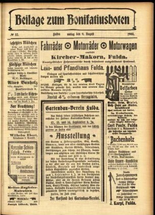 Zweite Ausgabe vom Sonntag, den 09. August 1903.