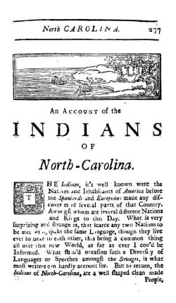 An Account of the Indians of North Carolina