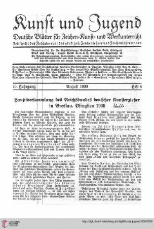Heft 8 (August 1930)