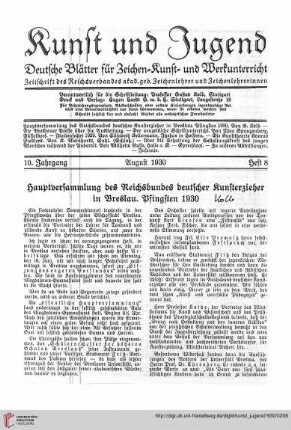 Heft 8 (August 1930)