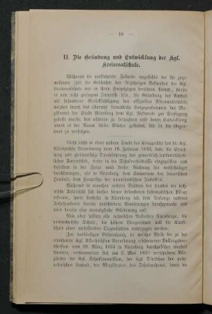 II. Die Gründung und Entwicklung der kgl. Kreisrealschule.