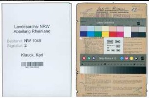 Entnazifizierung Karl Klauck , geb. 07.06.1885 (Lehrer)