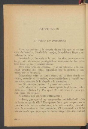 Capítulo IX - El trabajo por Providencia