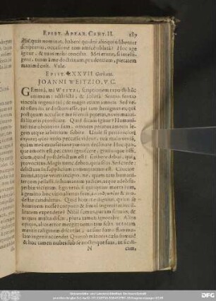 Epist. LXXVII. Gotham. Ioanni Weitzio, V. C.