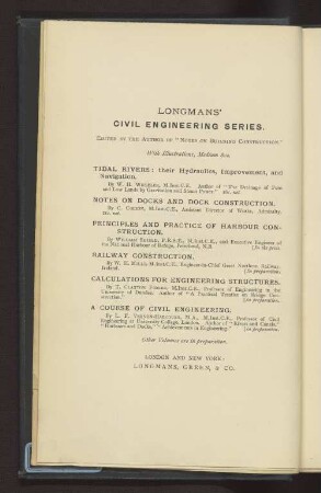 LONGMANS' CIVIL ENGINEERING SERIES.