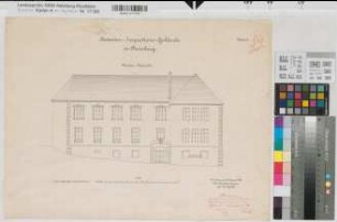 Arnsberg (Arnsberg) Katasterinspektion Inventarzeichnung Blatt 5 Vorderansicht 1889 1 : 100 39,5 x 52 Druck: Bogdan Gisevius, Berlin Landgrebe, Kreisbauinspektor Staatshochbauamt Soest-Arnsberg
