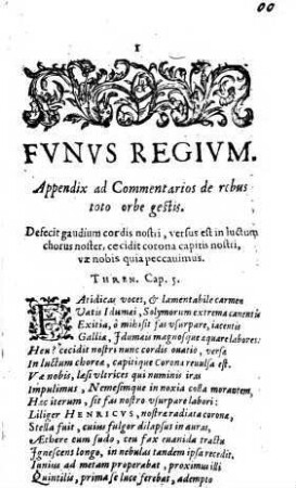 Fvnvs Regivm Les Obseqves Dv Roy