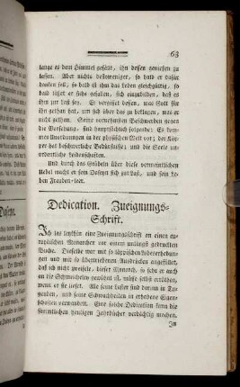 Dedication. Zueignungs-Schrift.
