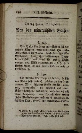 Dreyzehnter Abschnitt. Von den mineralischen Salzen