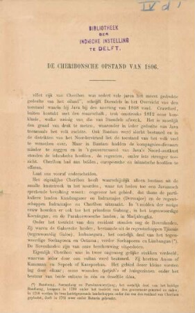 De cheribonsche opstand van 1806