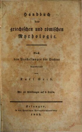 Handbuch der griechischen und römischen Mythologie