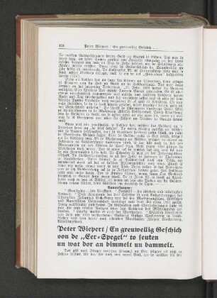 En greuwellig Geschich von de "Eer=Spegel" to seuken un wat dor an bimmelt un bammelt.