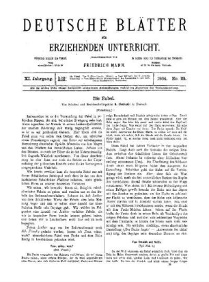 Die Fabel : (Fortsetzung)