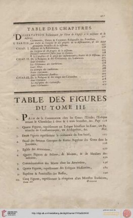 Table des figures du tome III