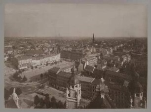 Leipzig. Blick vom Neuen Rathaus auf den Königsplatz (heute: Wilhelm-Leuschner-Platz)