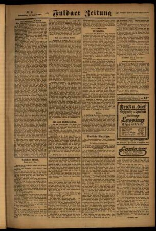 Zweite Ausgabe vom Donnerstag, den 13. Januar 1921.