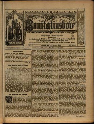 Ausgabe vom Sonntag, den 12. Januar 1919.